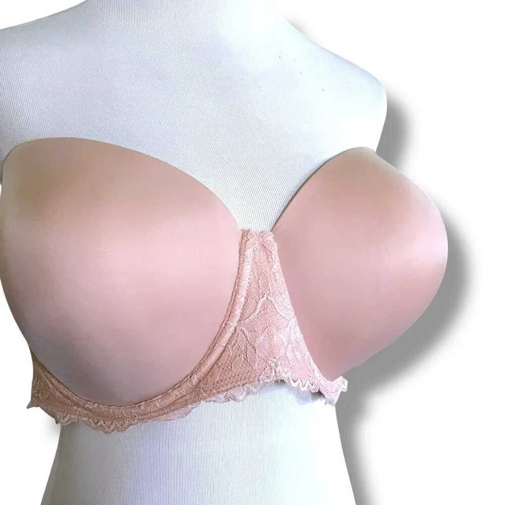 Torrid 46DD Bra Sand Nude Bombshell Everyday Strapless Underwire No Slip Lace
